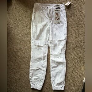 Ripped white jogger jeans